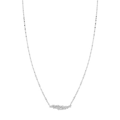 COLLANA BARRETTA MIX ZIRCONI CON CATENA DIAMANTATA ARGENTO 925°/°°