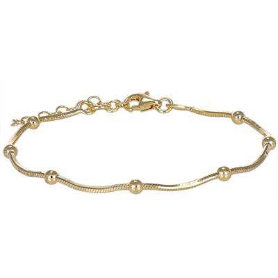 BRACCIALE CATENA TUBOLARE CON PALLINI PASSANTI IN ARGENTO 925°/°°