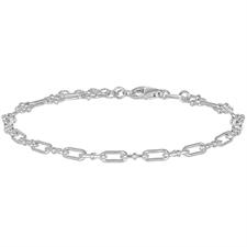 BRACCIALE MAGLIE OVALINE CON BARRE IN ARGENTO 925°/°°