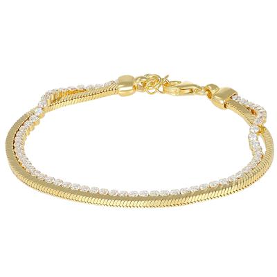 BRACCIALE SNAKE DOPPIA CON CENTRALE TENNIS PALLINO ARGENTO 925°/°°