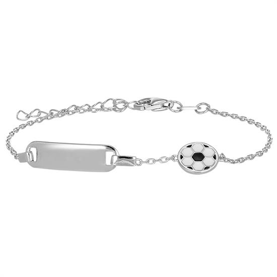 BRACCIALE BIMBO PALLONE SMALTO CON TARGHETTA IN ARGENTO 925°/°°