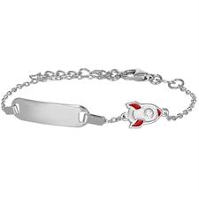 BRACCIALE BIMBO RAZZO CON ZK SMALTO CON TARGHETTA IN ARGENTO 925°/°°