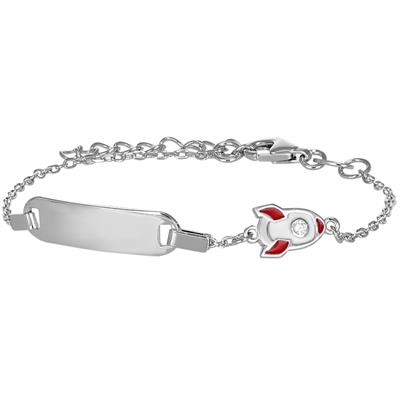 BRACCIALE BIMBO RAZZO CON ZK SMALTO CON TARGHETTA IN ARGENTO 925°/°°