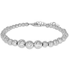 BRACCIALE PALLINO SLASH 3 RODIO SCALARE IN ARGENTO 925°/°°