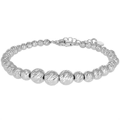 BRACCIALE PALLINO SLASH 3 RODIO SCALARE IN ARGENTO 925°/°°