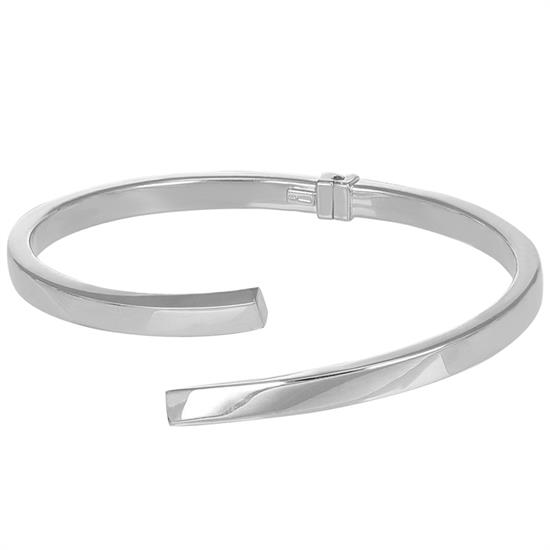 BRACCIALE MANETTA LISCIA CON SCATTO CONTRARIE IN ARGENTO 925°/°°