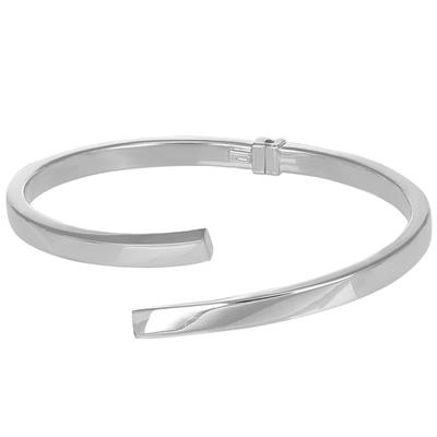 BRACCIALE MANETTA LISCIA CON SCATTO CONTRARIE IN ARGENTO 925°/°°