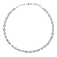 COLLANA RIGIDA TRECCIA IN ARGENTO 925°/°°