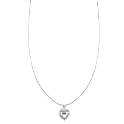 COLLANA FILO DIAMANTATO CON CUORE CENTRALE IN ARGENTO 925°/°°