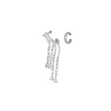 ORECCHINO ONDA TENNIS CON MONO EARCUFF ZIRCONI IN ARGENTO 925 °/°°