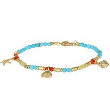 BRACCIALE SOGG MARINI,CORALLO,AULITE,TURCHESE,SPINEL ARGENTO 925°/°°