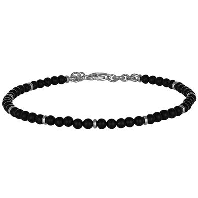 BRACCIALE ONICE 3MM CON 5 RONDELLE ARGENTO 925°/°°