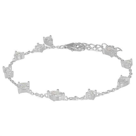 BRACCIALE MORBIDO MIX DI FORME ZIRCONATE IN ARGENTO 925°/°°