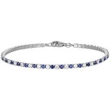 BRACCIALE TENNIS MORBIDO 2MM ALTERNATI ZIRCONATO IN ARGENTO 925°/°°