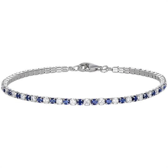 BRACCIALE TENNIS MORBIDO 2MM ALTERNATI ZIRCONATO IN ARGENTO 925°/°°