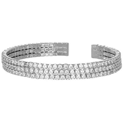 BRACCIALE MANETTA ARMONICA TRE FILI ZIRCONI BIANCHI ARGENTO 925°/°°