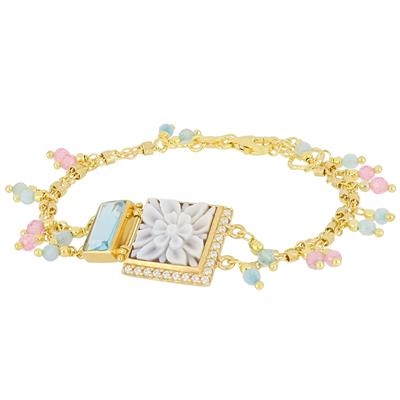 BRACCIALE CAMMEO E BAGUETTE ZIRCONI IN ARGENTO 925°/°