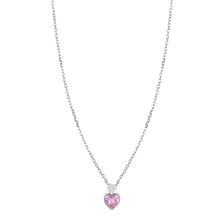 COLLANA CUORE ZK E CUORE COLOR A CERNIERA PENDENTE ARGENTO 925°/°°