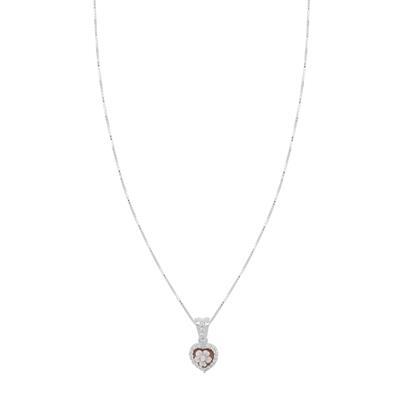 COLLANA CAMMEO CUORICINO ZIRCONATO CON VENEZIANA IN ARGENTO 925°/°°