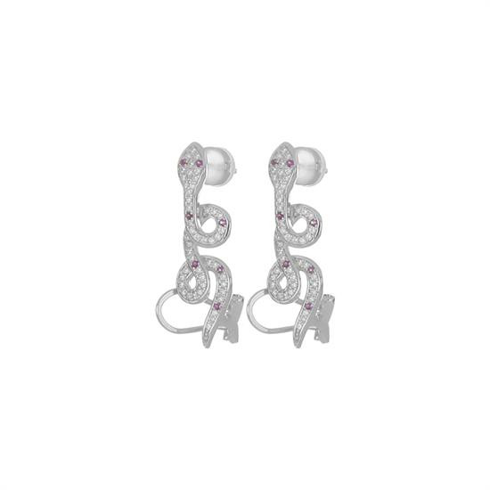 ORECCHINO SERPENTE EARCUFF ZIRCONATO IN ARGENTO 925°/°°