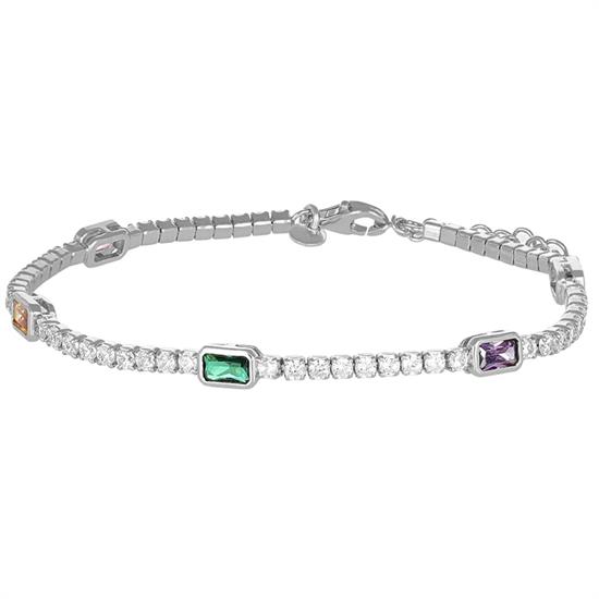 BRACCIALE TENNIS MORBIDO CON BAGUETTE ZIRCONATO IN ARGENTO 925°/°°